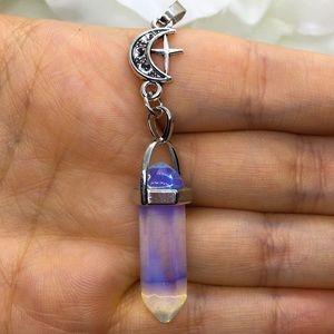 Milky Opal Moon Star Pendant